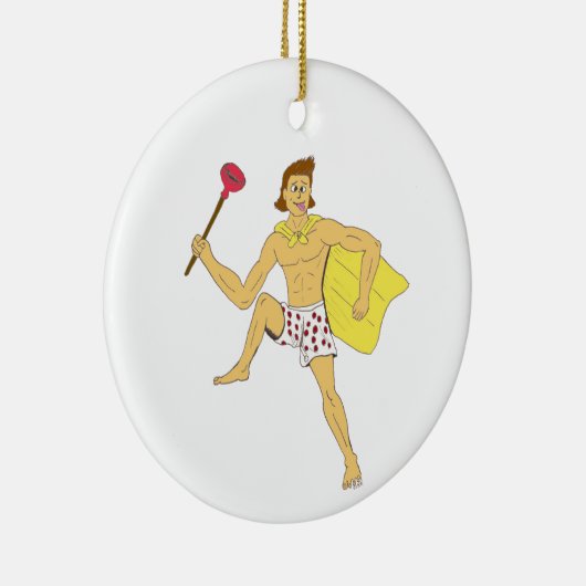 zuiger en ondergoed keramisch ornament (Rechts)