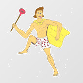 zuiger en ondergoed raamsticker (Vel)