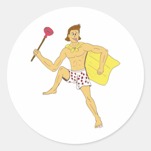 zuiger en ondergoed ronde sticker (Voorkant)