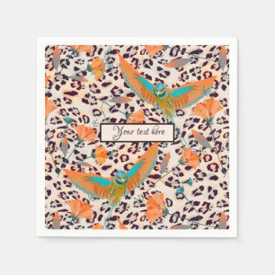 Zuigerblad, vogelpluis, sinaasappel servet