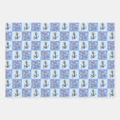 Zuigerblauwe strepen met een Zuidelijk Zee Inpakpapier Vel (Voorkant 3)