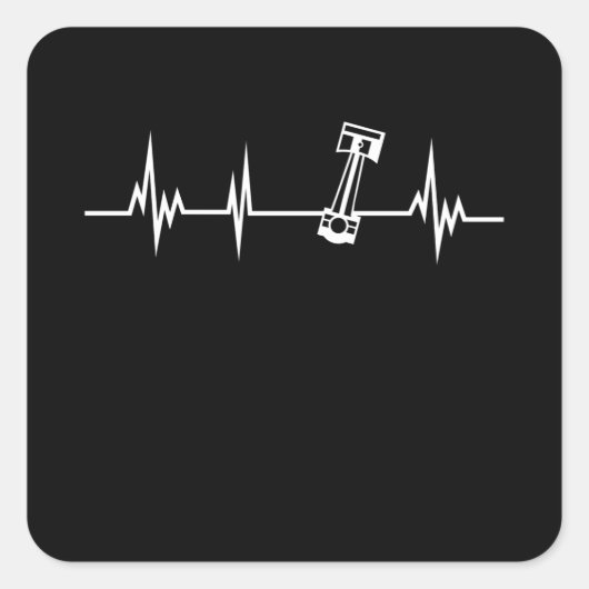 Zuigerhartslag Gift for Car Enthusiast Vierkante Sticker (Voorkant)