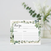 Zuigerige gouden receptkaart voor groene bloemen (Staand voorkant)