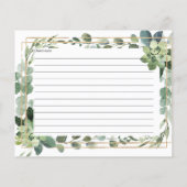 Zuigerige gouden receptkaart voor groene bloemen (Achterkant)