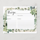 Zuigerige gouden receptkaart voor groene bloemen (Voorkant)