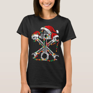 Zuigerige kerstmanshat Bike-auto T-shirt