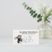 Zuigermotor | Mechanicien met sleutel Visitekaartje (Staand voorkant)