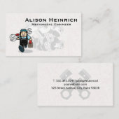 Zuigermotor | Mechanicien met sleutel Visitekaartje (Voorkant / Achterkant)