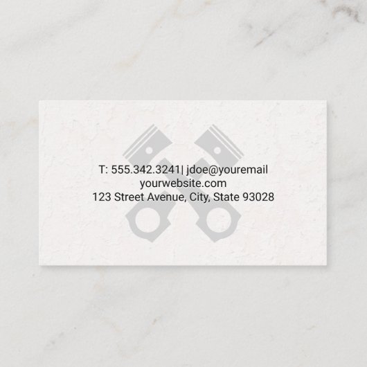 Zuigermotor Visitekaartje (Achterkant)