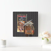 Zuigerrobot - Retrowandklok Vierkante Klok (Huis)