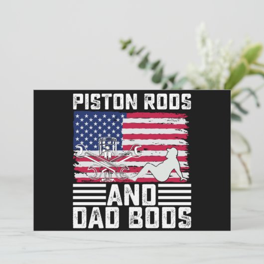 Zuigerstangen En Dad Bods monteur Usa 4 juli Kaart (Staand voorkant)