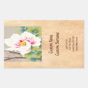 Zuigetsu Ikeda Pink Camellia japanese bloemkunst Rechthoekige Sticker