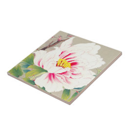 Zuigetsu Ikeda Pink Camellia japanese bloemkunst Tegeltje