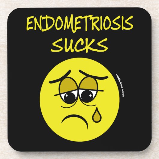 ZUIGT...Endometriose Bier Onderzetter (Voorkant)