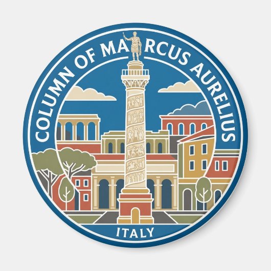 Zuil van Marcus Aurelius Italië Magneet (Voorkant)