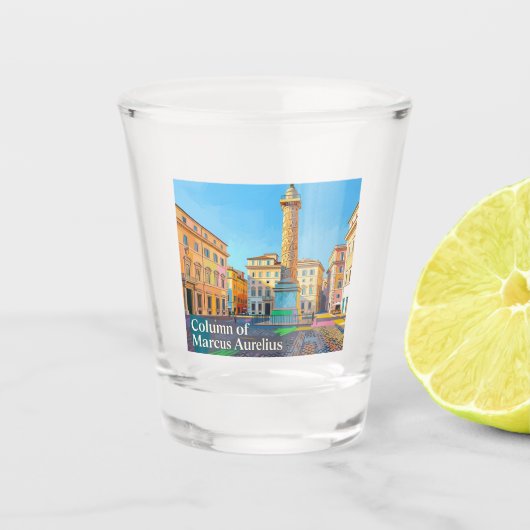 Zuil van Marcus Aurelius Italië Shot Glas (Voorkant)