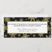 Zuinig Politiek Correct 3 Foto Zwart & Goud Feestdagenkaart (Achterkant)