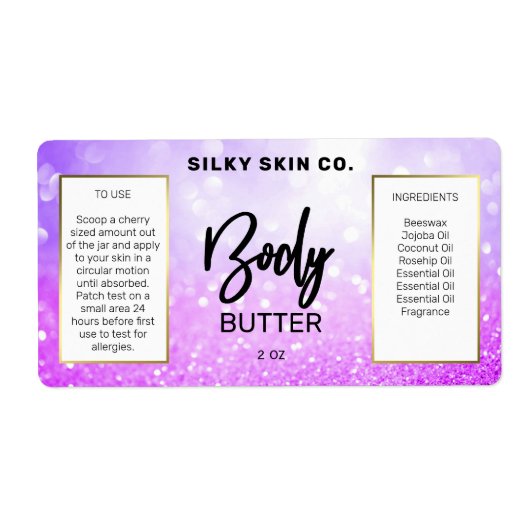 Zuinige etiketten met Paarse en goudpleisters (Voorkant)