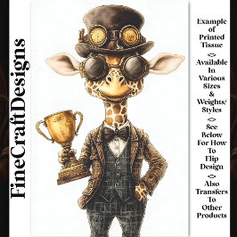 Zuinige Steampunk Giraffe, Trofee Beker AU1 Découp Tissuepapier