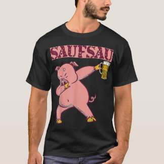 Zuiplap dabbing bier varken feest bar rampensau ka t-shirt