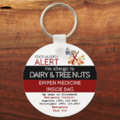 Zuivel & boomnoot Voedsel Allergie Geneesmiddel Al Sleutelhanger (Voorkant)
