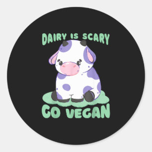 Zuivel is eng, word vegan, koe liefhebbers grappig ronde sticker