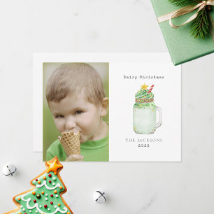 Zuivel Kerstboom Milkshake Kerstmis Feestdagenkaart