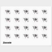 Zuivel Koe Cartoon Ronde Sticker (Vel)
