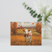 Zuivel Koe Herfst Boerderij Landschap Briefkaart (Staand voorkant)