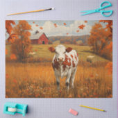 Zuivel Koe Herfst Boerderij Landschap Decoupage Tissuepapier (Craft)