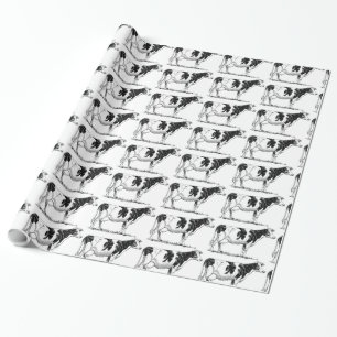 Zuivel Koe Holstein Fresian Pencil Tekening Cadeaupapier