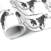 Zuivel Koe Holstein Fresian Pencil Tekening Cadeaupapier (Rol Hoek)