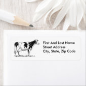 Zuivel Koe Holstein Fresian Pencil Tekening Etiket (Insitu)