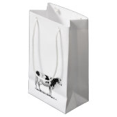 Zuivel Koe Holstein Fresian Pencil Tekening Klein Cadeauzakje (Voorkant Gekanteld)