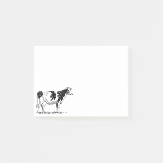 Zuivel Koe Holstein Fresian Pencil Tekening Post-it® Notes (Voorkant)