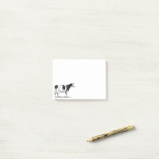 Zuivel Koe Holstein Fresian Pencil Tekening Post-it® Notes (Op bureau)