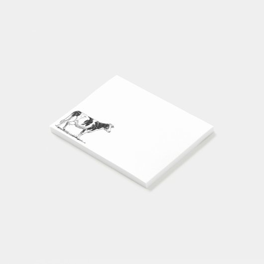 Zuivel Koe Holstein Fresian Pencil Tekening Post-it® Notes (Schuin)