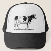 Zuivel Koe Holstein Fresian Pencil Tekening Trucker Pet (Voorkant)