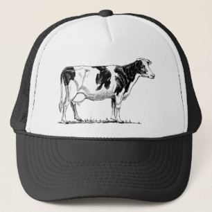 Zuivel Koe Holstein Fresian Pencil Tekening Trucker Pet