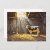 Zuivel Koe in een schuur Rustiek Boerderij Briefkaart (Voorkant / Achterkant)