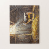 Zuivel Koe in een schuur Rustiek Boerderij Legpuzzel (Verticaal)