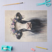 Zuivel Koe Paarse Flower Crown Decoupage Tissuepapier (Craft)