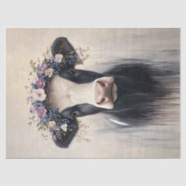 Zuivel Koe Paarse Flower Crown Decoupage Tissuepapier