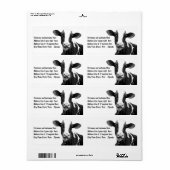 Zuivel Koe - Zwart-wit Zuivel Kalf Etiket (Full Sheet)