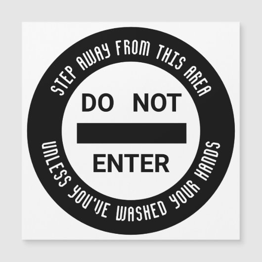 Zuivel VERBODEN Handen Wassen Magnetische kaart (Voorkant)