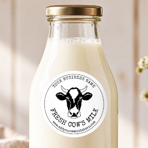 Zuivelboerderij Koeienmelk Label Rustic Zwart & Wi