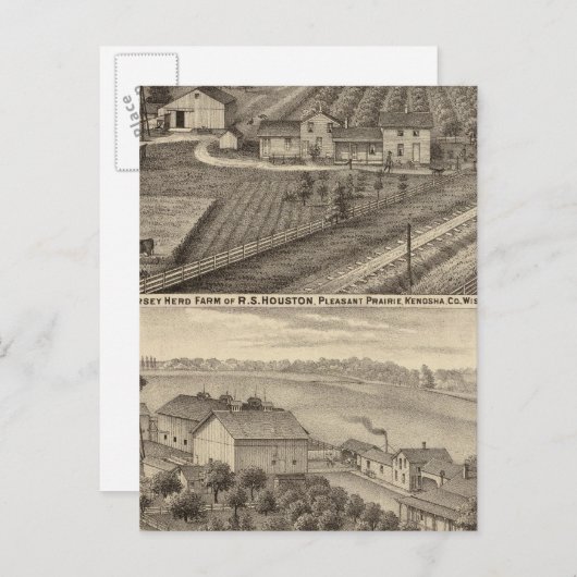 Zuivelboerderijen van RS Houston en WC White Briefkaart (Voorkant / Achterkant)