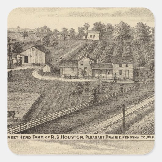 Zuivelboerderijen van RS Houston en WC White Vierkante Sticker (Voorkant)