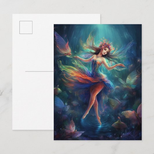 Zuiveldansen over waterfantastische kunst briefkaart (Voorkant / Achterkant)