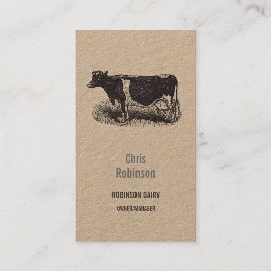 zuivelfabriek Koe boer Bocher Business Visitekaartje (Voorkant)